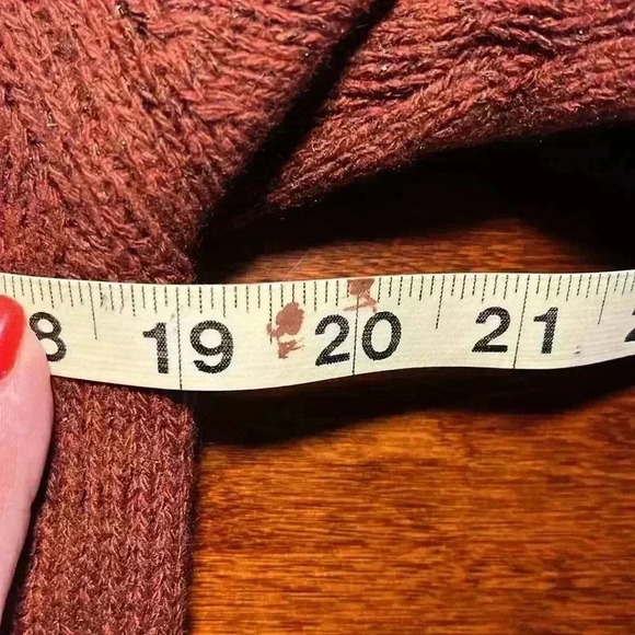 Fortune & Ivy Womens Cardigan Rust S Open Front Long Line Metallic Knit Trendy - Picture 14 of 16